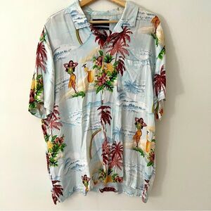 Hawaiian Shirt Pacsun Hula Girl Resort Beach Cruise Vacation Size Large